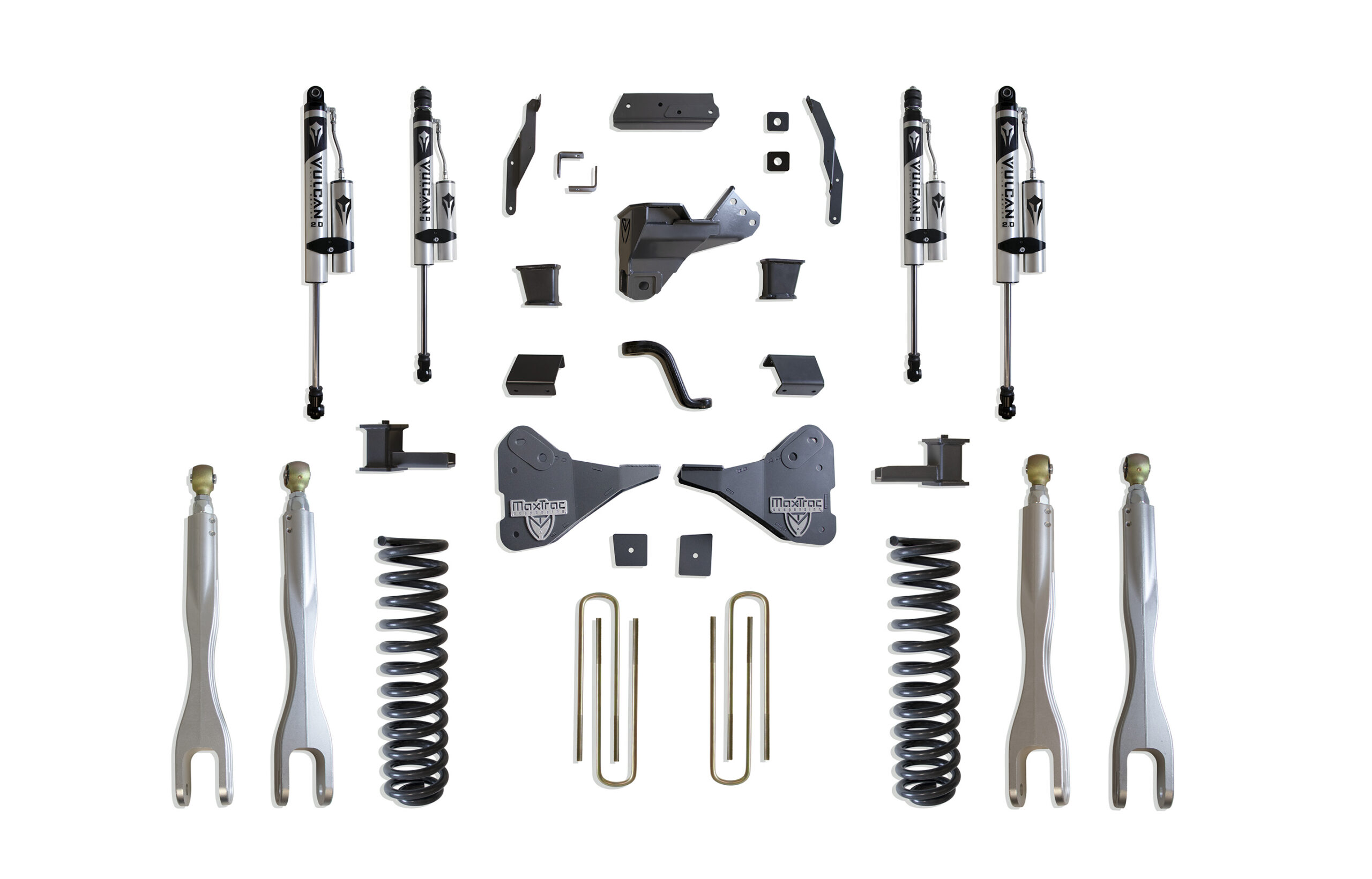 2023-2026 F-250/F-350 4WD DIESEL 4" LIFT KIT W/ 4-LINKS (VULCAN RESERVOIR SHOCKS)