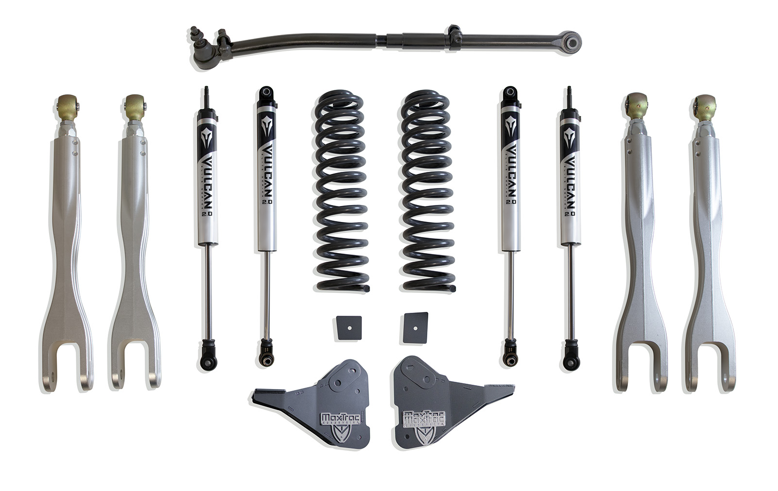 2023-2026 F-250/F-350 4WD DIESEL 2.5" COIL SPRING LEVELING KIT W/ 4-LINKS (VULCAN SHOCKS)