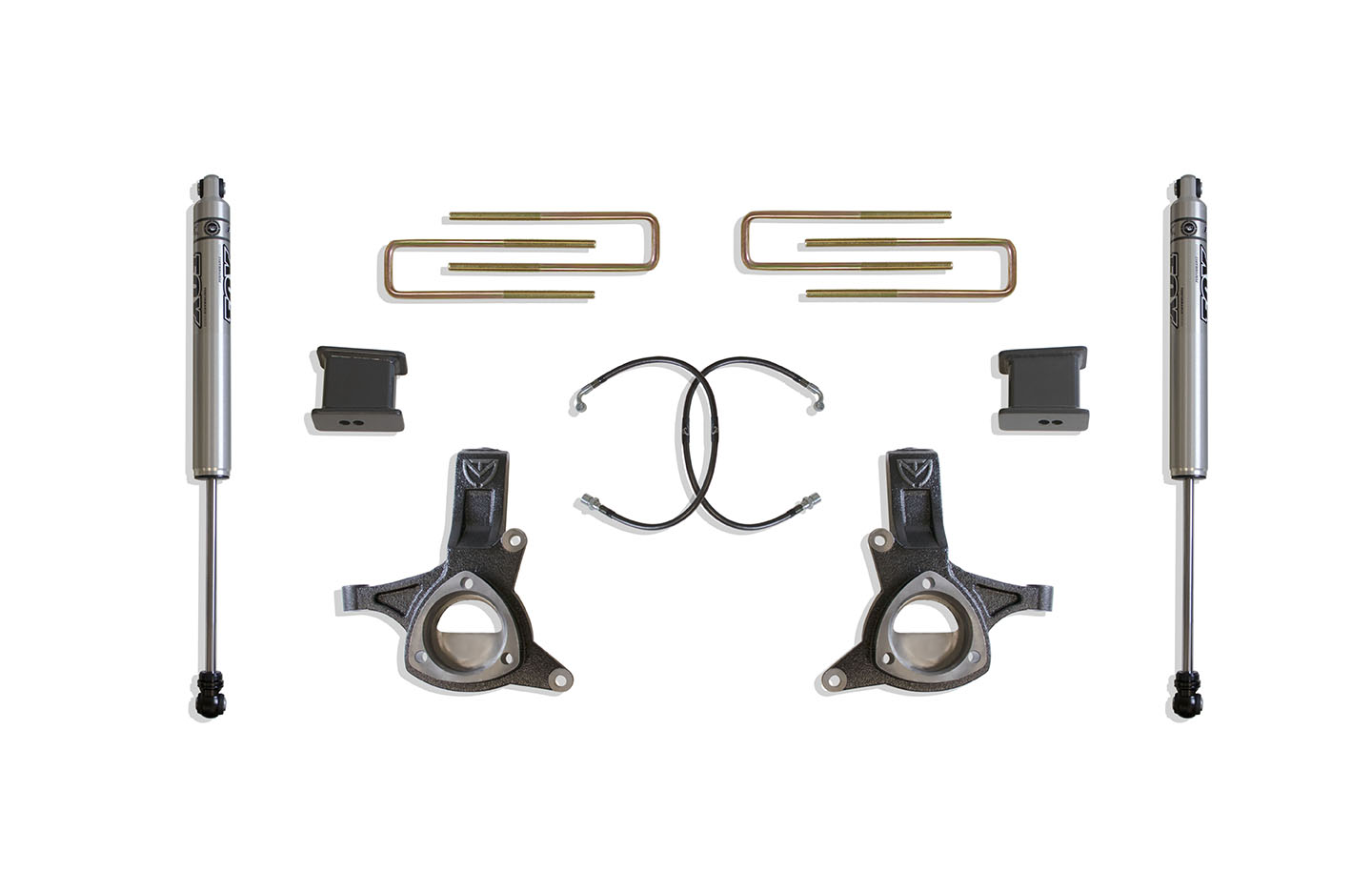 2016-2018 SIILVERADO/SIERRA 1500 2WD 5" LIFT KIT (FOX SHOCKS) (STAMPED STEEL ARMS)