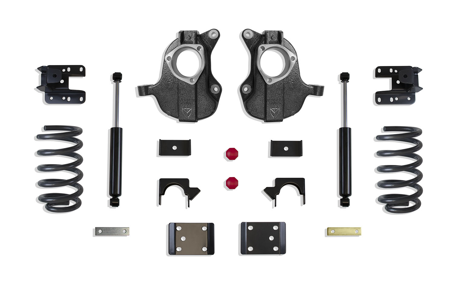 2016-2018 SILVERADO/SIERRA 1500 2WD/4WD 3"/5" LOWERING KIT (SPINDLES/COILS) (4DR, STAMPED/ALUM ARMS)