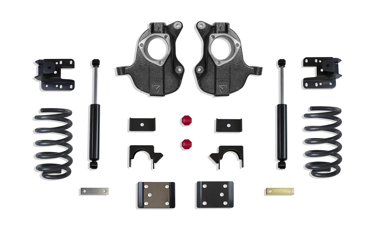 2016-2018 SILVERADO/SIERRA 1500 2WD/4WD 4"/6" LOWERING KIT (SPINDLES/COILS) (4DR, STAMPED/ALUM ARMS)