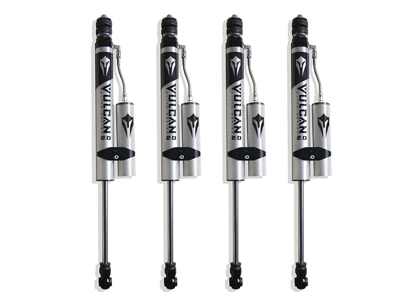 2014-2026 RAM 2500 4WD F&R VULCAN SERIES RESERVOIR SHOCKS - 4" LIFT HEIGHT (W/O FACTORY REAR AIR RIDE)