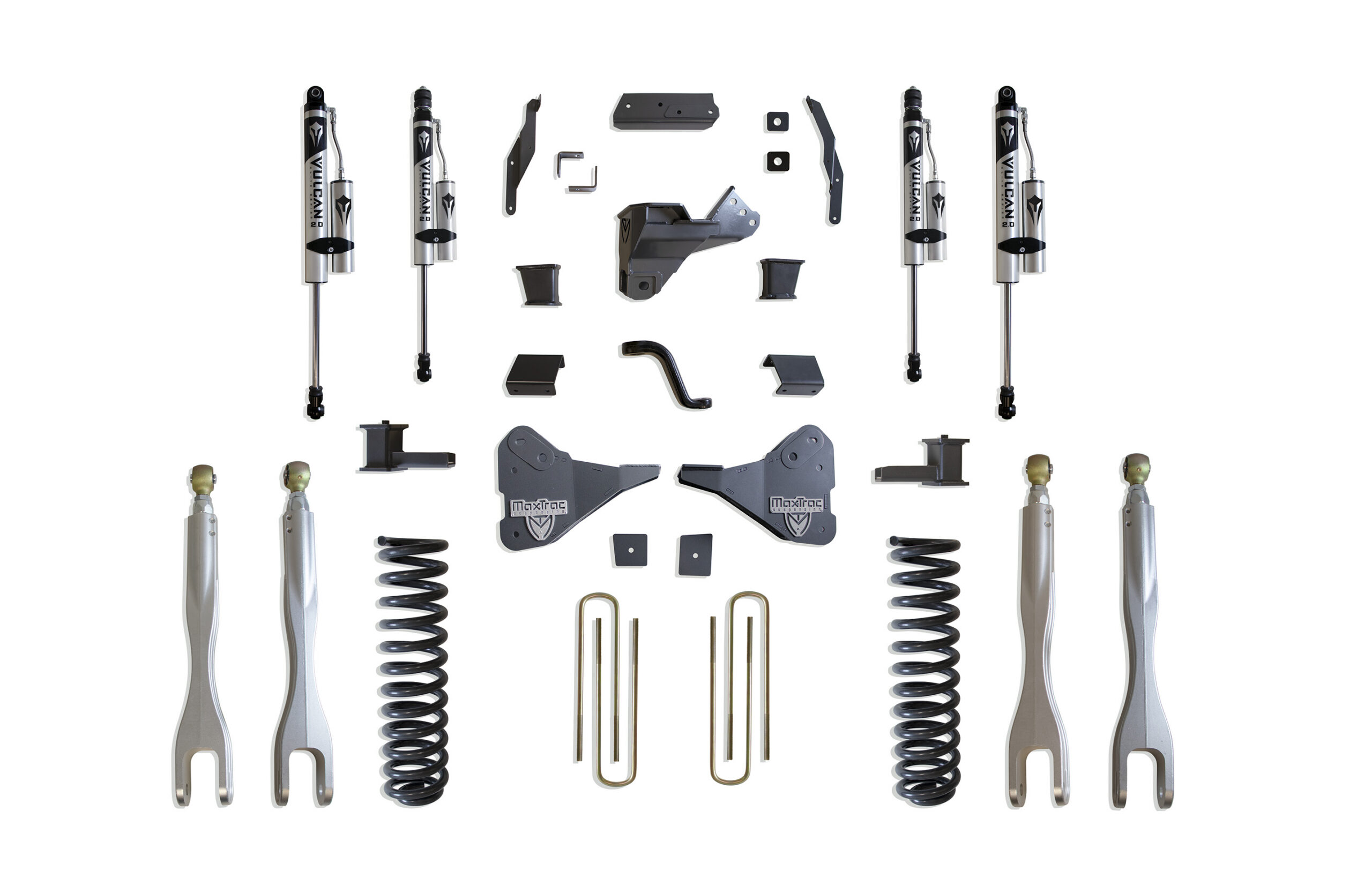 2023-2026 F-250/F-350 4WD DIESEL 4" LIFT KIT W/ 4-LINKS (VULCAN RESERVOIR SHOCKS)