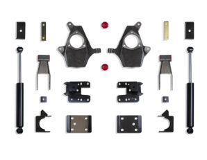 2007-2016 SILVERADO/SIERRA 1500 2WD/4WD 2"/4" LOWERING KIT (SPINDLES, CAST STEEL ARMS)