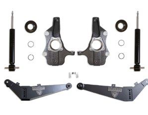 2021-2026 GM SUV 3"/4" LOWERING KIT (SPINDLES/STRUTS/REAR ARMS) (NON MAGNERIDE/ADAPTIVE RIDE) *** SIGNIFICANT REAR GROUND CLEARANCE REDUCTION ***