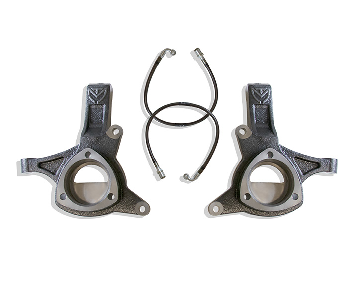 2007-2016 SILVERADO/SIERRA 1500 2WD | 2007-2014 GM SUV 2WD 4.5" LIFT SPINDLES W/ BRAKE LINES (CAST STEEL ARMS)
