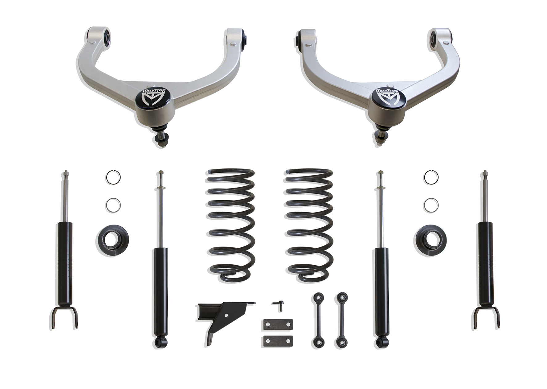 2019-2026 RAM 1500 (6-LUG) 2WD/4WD 2"/4" LOWERING KIT W/ CAMBER CORRECTION UPPER ARMS