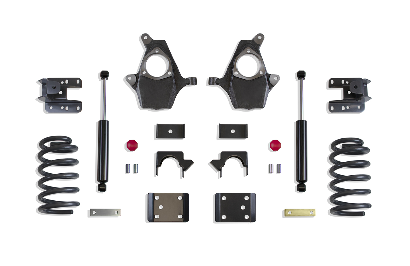 2014-2018 SILVERADO/SIERRA 1500 2WD/4WD 4"/6" LOWERING KIT (SPINDLES/COILS, SINGLE CAB, CAST STEEL ARMS)