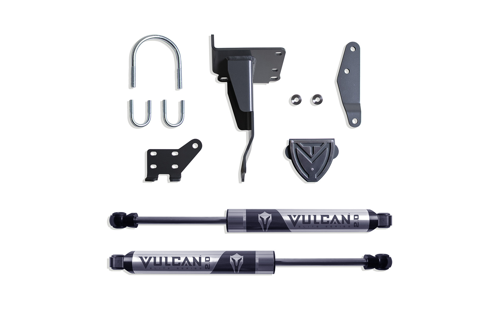 2014-2026 RAM 2500/3500 4WD DUAL STEERING STABILIZER KIT W/ VULCAN 2.0 SERIES STABILIZER SHOCKS