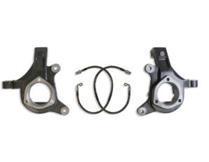 2007-2016 SILVERADO/SIERRA 1500 2WD & 2007-2014 GM SUV 2WD 3" LIFT SPINDLES W/ BRAKE LINES (CAST STEEL ARMS)