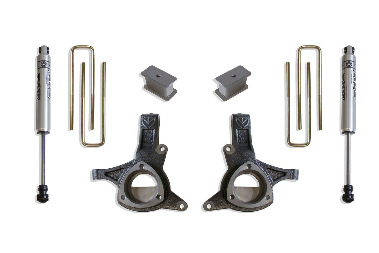 2007-2016 SILVERADO/SIERRA 1500 2WD 4.5" LIFT KIT (FOX SHOCKS) (CAST STEEL ARMS)