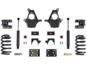 2014-2018 SILVERADO/SIERRA 1500 2WD/4WD 4"/6" LOWERING KIT (SPINDLES/COILS, EXT/CREW CAB, CAST STEEL ARMS)