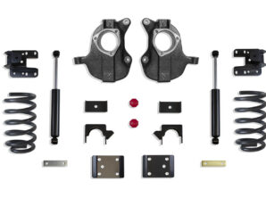 2016-2018 SILVERADO/SIERRA 1500 2WD/4WD 4"/6" LOWERING KIT (SPINDLES/COILS) (4DR, STAMPED/ALUM ARMS)