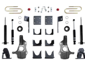 2019-2026 SILVERADO/SIERRA 1500 2WD/4WD 3"/5" LOWERING KIT (SPINDLES & STRUTS) (MODELS W/ MONOLEAF REAR SPRING)